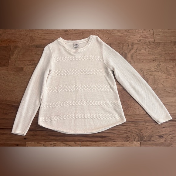 St. John's Bay Women's Ivory Cable Knit Sweater - Picture 2 of 5